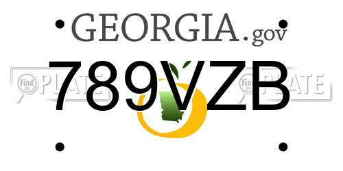 789VZB Georgia License Plate