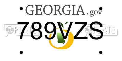789VZS Georgia License Plate
