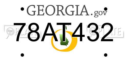 78AT432 Georgia License Plate