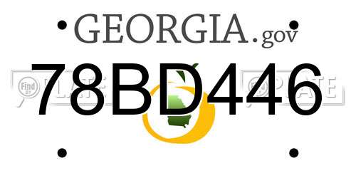 78BD446 Georgia License Plate
