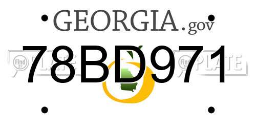 78BD971 Georgia License Plate