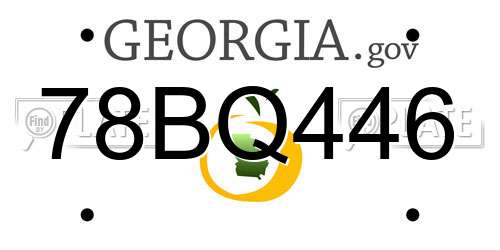 78BQ446 Georgia License Plate