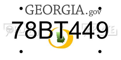 78BT449 Georgia License Plate