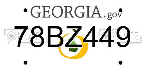78BZ449 Georgia License Plate