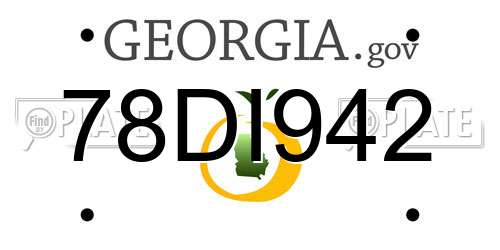 78DI942 Georgia License Plate