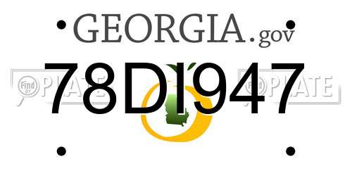 78DI947 Georgia License Plate