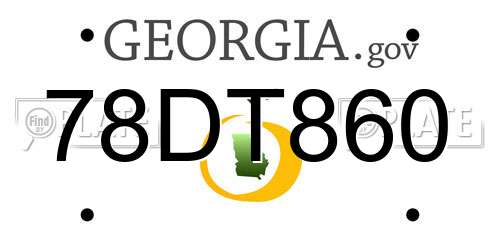78DT860 Georgia License Plate