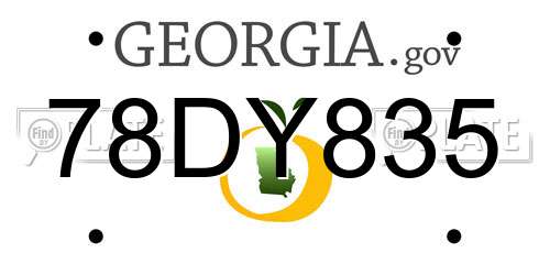 78DY835 Georgia License Plate