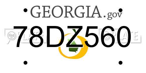 78DZ560 Georgia License Plate
