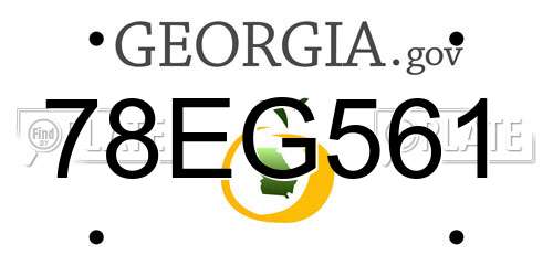 78EG561 Georgia License Plate
