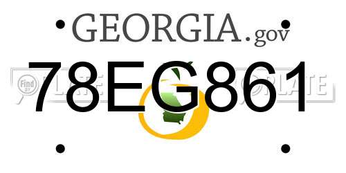 78EG861 Georgia License Plate