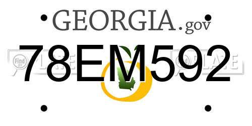 78EM592 Georgia License Plate