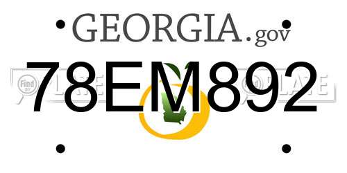 78EM892 Georgia License Plate