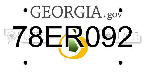 78ER092 Georgia License Plate