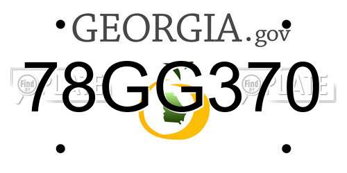 78GG370 Georgia License Plate