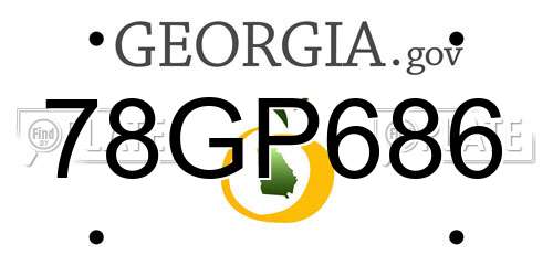 78GP686 Georgia License Plate