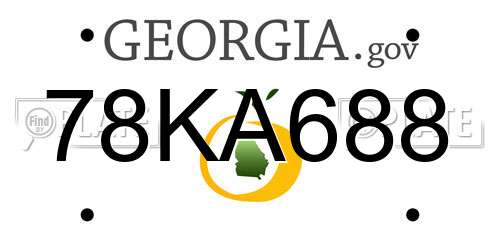 78KA688 Georgia License Plate
