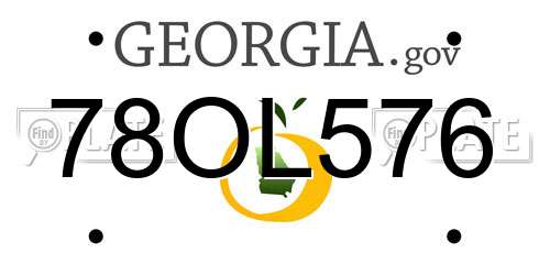 78OL576 Georgia License Plate