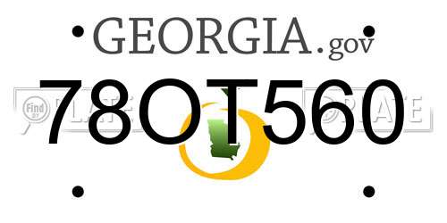 78OT560 Georgia License Plate