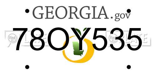 78OY535 Georgia License Plate