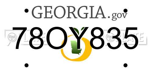 78OY835 Georgia License Plate