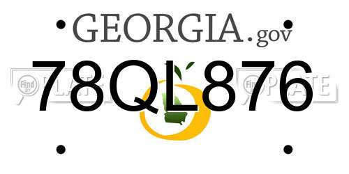 78QL876 Georgia License Plate