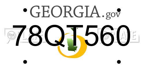 78QT560 Georgia License Plate