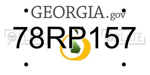 78RP157 Georgia License Plate
