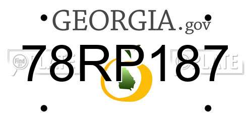 78RP187 Georgia License Plate
