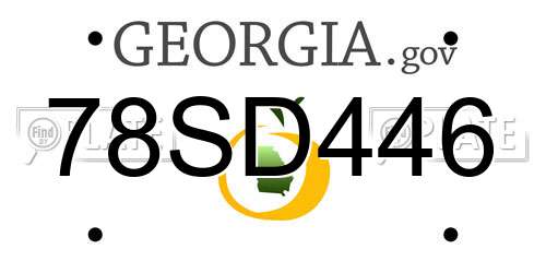 78SD446 Georgia License Plate
