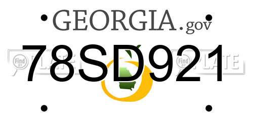78SD921 Georgia License Plate