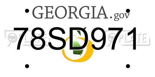 78SD971 Georgia License Plate