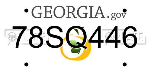 78SQ446 Georgia License Plate