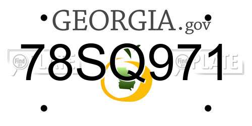 78SQ971 Georgia License Plate
