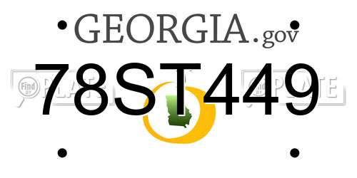 78ST449 Georgia License Plate
