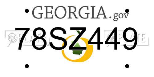 78SZ449 Georgia License Plate