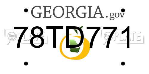 78TD771 Georgia License Plate