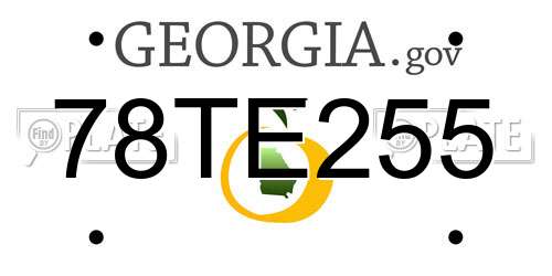 78TE255 Georgia License Plate