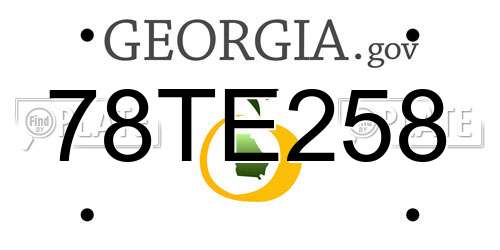 78TE258 Georgia License Plate