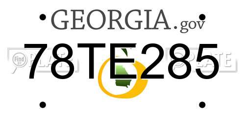 78TE285 Georgia License Plate