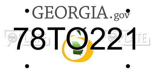 78TO221 Georgia License Plate