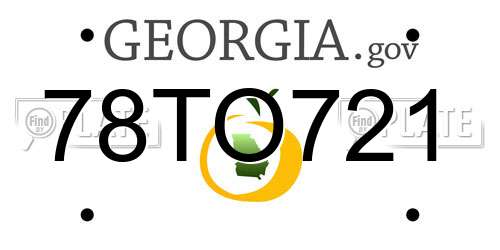 78TO721 Georgia License Plate