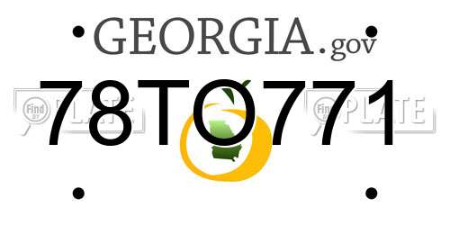 78TO771 Georgia License Plate