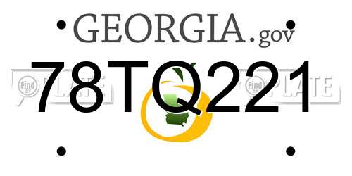 78TQ221 Georgia License Plate