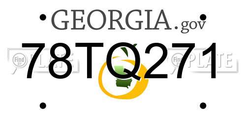 78TQ271 Georgia License Plate