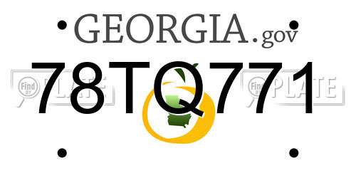 78TQ771 Georgia License Plate