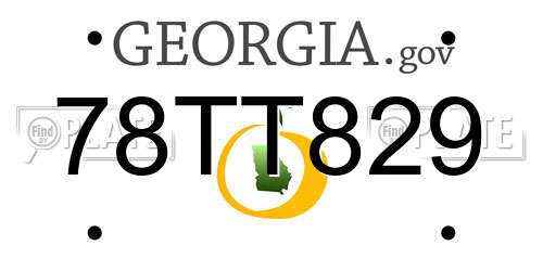 78TT829 Georgia License Plate