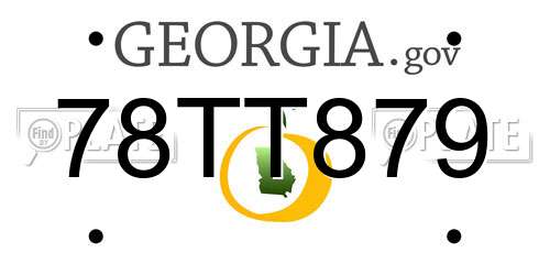 78TT879 Georgia License Plate