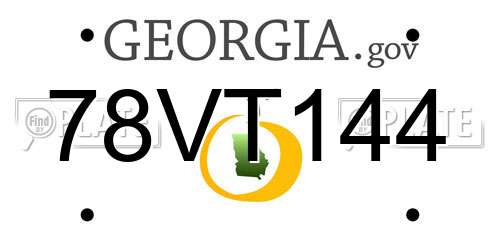 78VT144 Georgia License Plate