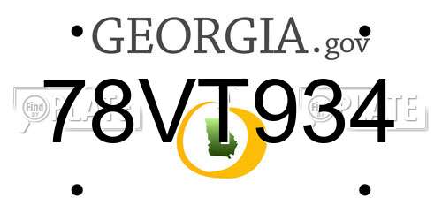 78VT934 Georgia License Plate